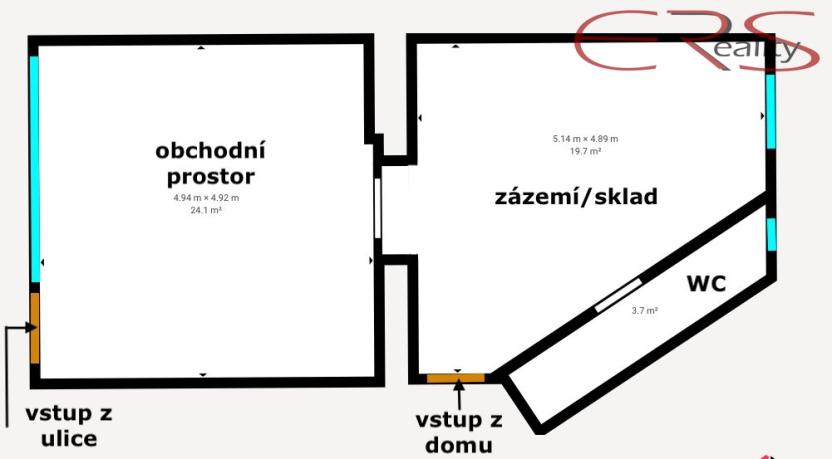 Pronájem obchodního prostoru, Jablonec nad Nisou, Mlýnská, 48 m2