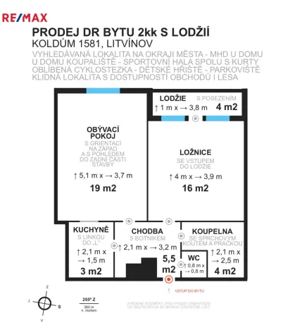 Prodej bytu 2+kk, Litvínov - Horní Litvínov, Koldům, 52 m2