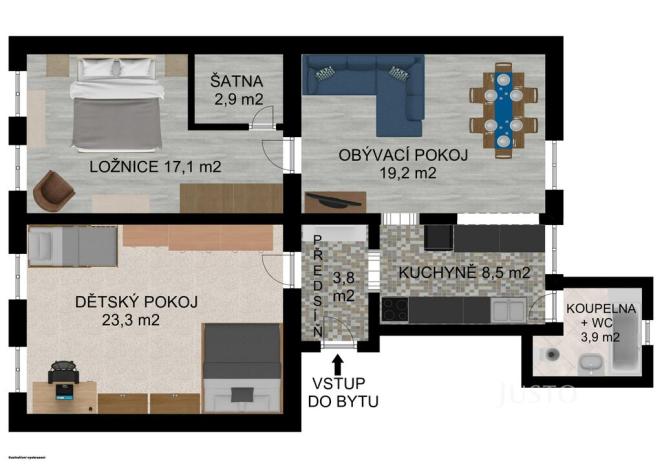 Prodej bytu 3+kk, Písek, Jeronýmova, 83 m2