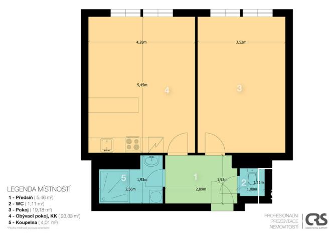 Pronájem bytu 2+kk, Praha - Žižkov, Bořivojova, 53 m2