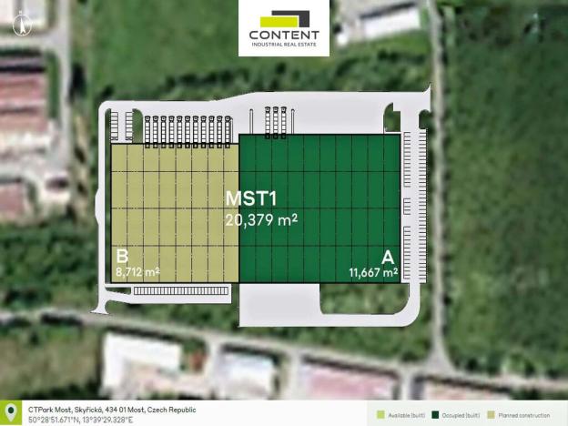 Pronájem skladu, Most - Velebudice, Skyřická, 8712 m2
