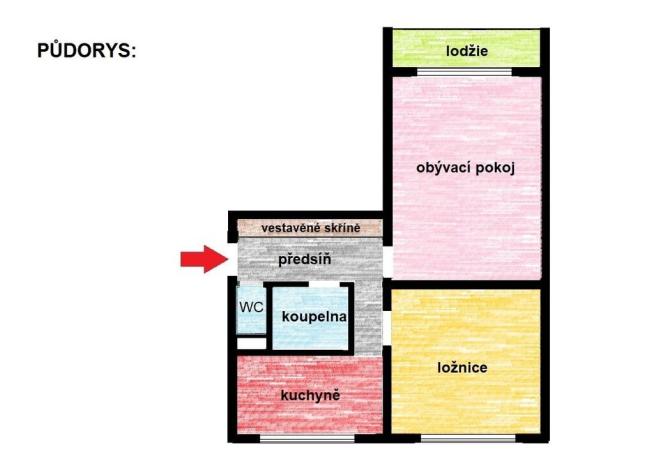 Pronájem bytu 2+1, Praha - Záběhlice, Práčská, 52 m2