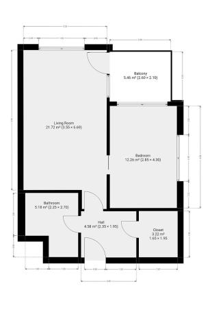 Pronájem bytu 2+kk, Praha - Hlubočepy, náměstí Olgy Scheinpflugové, 49 m2
