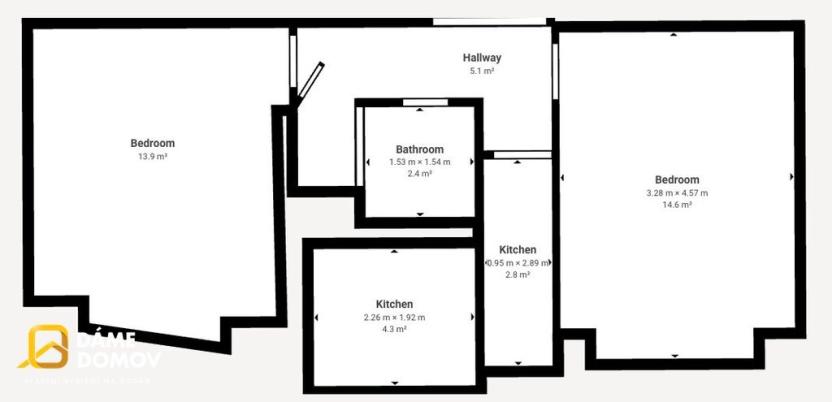 Pronájem bytu 2+1, Otrokovice, Smetanova, 54 m2