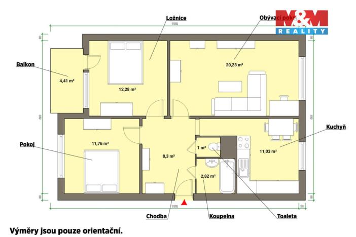 Prodej bytu 3+1, Bor, Nádražní, 67 m2