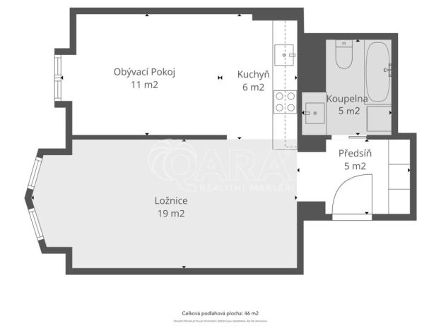 Prodej bytu 2+kk, Praha - Nusle, náměstí Generála Kutlvašra, 46 m2
