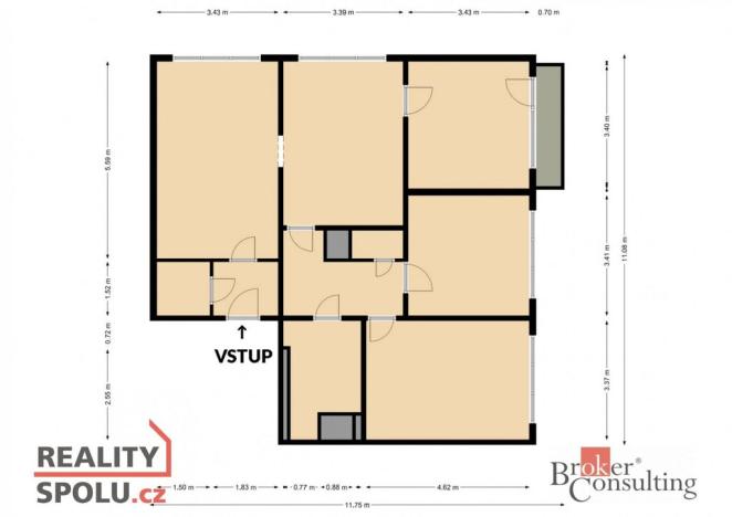 Prodej bytu 4+1, Praha - Záběhlice, Švehlova, 95 m2