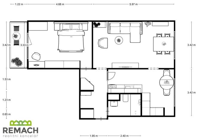Pronájem bytu 2+1, Uherské Hradiště, Štěpnická, 63 m2