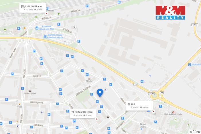 Pronájem bytu 1+kk, Jindřichův Hradec - Jindřichův Hradec II, sídliště U Nádraží, 20 m2