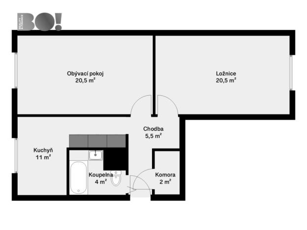 Prodej bytu 2+1, Český Krumlov, Za Nádražím, 66 m2