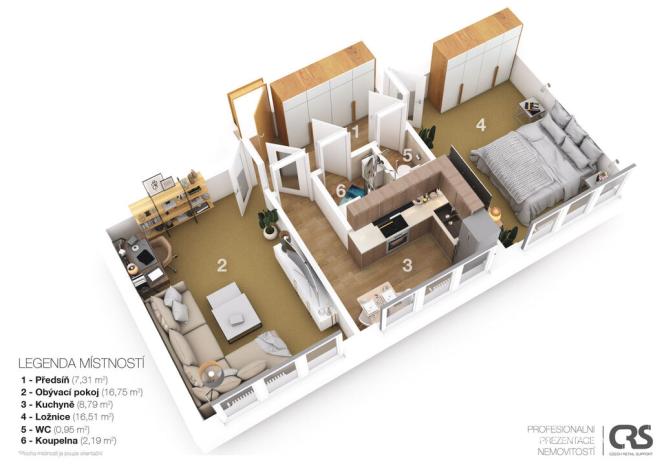Pronájem bytu 2+1, Praha - Malešice, Počernická, 53 m2