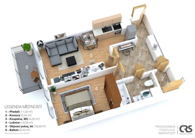 Pronájem bytu 2+kk, Praha - Řepy, Skuteckého, 52 m2