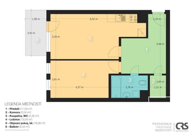 Pronájem bytu 2+kk, Praha - Řepy, Skuteckého, 52 m2