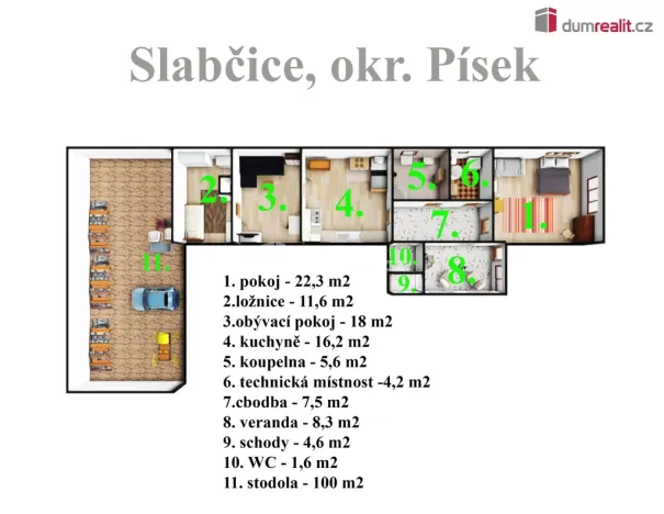 Prodej rodinného domu, Slabčice, 112 m2