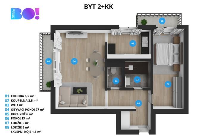 Pronájem bytu 2+kk, Třinec, Slezská, 56 m2