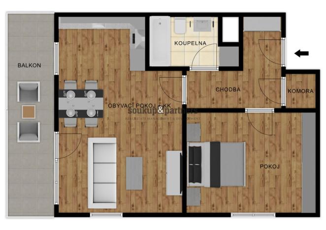 Prodej bytu 2+kk, Praha - Prosek, Čakovická, 52 m2