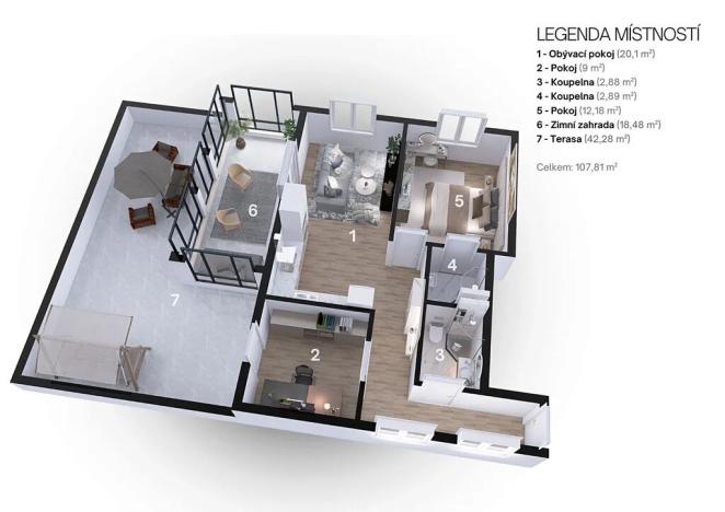 Prodej bytu 3+kk, Praha - Hlubočepy, Geologická, 64 m2