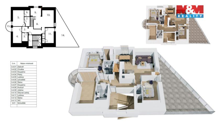 Prodej bytu 4+kk, Praha - Hlubočepy, Pod třešněmi, 145 m2