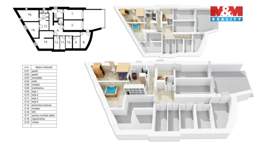 Prodej atypického bytu, Praha - Hlubočepy, Pod třešněmi, 166 m2