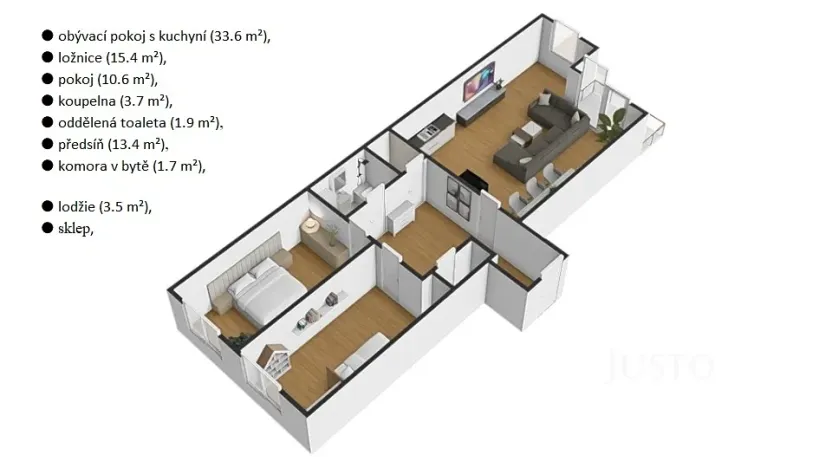 Prodej bytu 3+kk, Praha - Uhříněves, Oty Bubeníčka, 80 m2