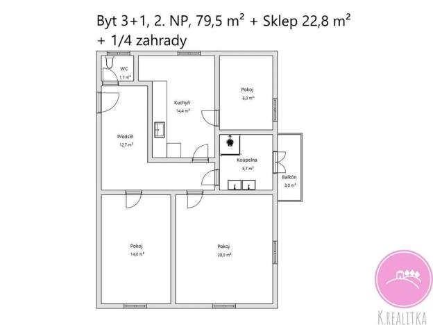 Prodej bytu 3+1, Olomouc, Růženy Svobodové, 77 m2
