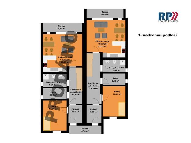 Prodej bytu 5+kk, Praha - Klánovice, U trativodu, 146 m2