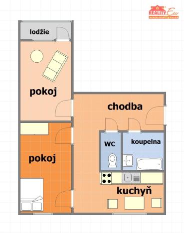 Prodej bytu 2+1, Náchod, Mlýnská, 58 m2