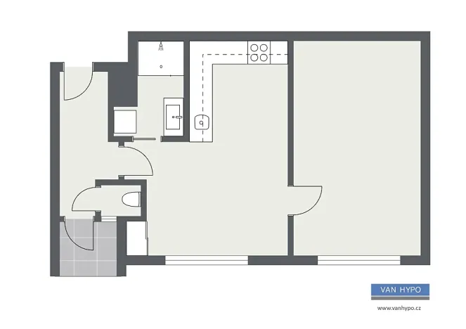Pronájem bytu 2+kk, Praha - Vinohrady, Hollarovo náměstí, 47 m2