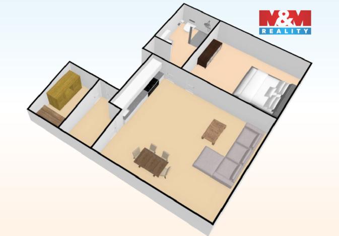 Pronájem bytu 2+kk, Slaný, Třebízského, 55 m2