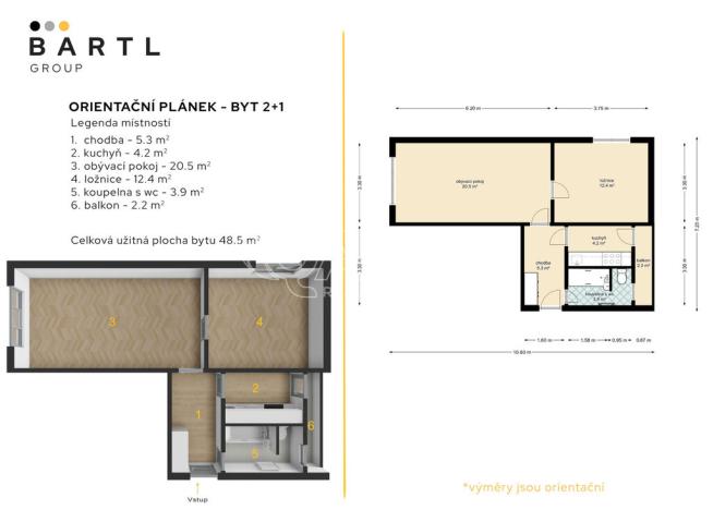Pronájem bytu 2+1, Lenora, 46 m2