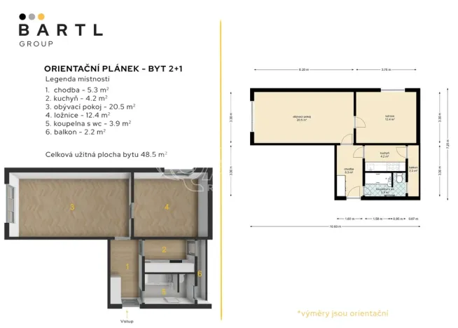 Pronájem bytu 2+1, Lenora, 46 m2