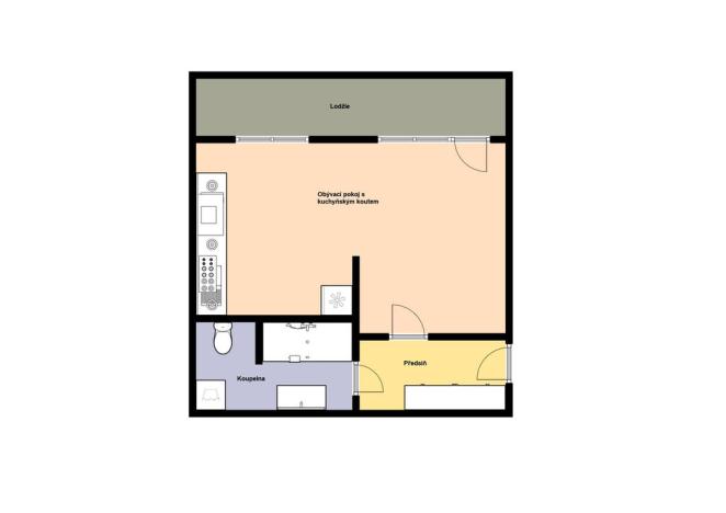 Pronájem bytu 1+kk, Praha - Střížkov, Teplická, 33 m2