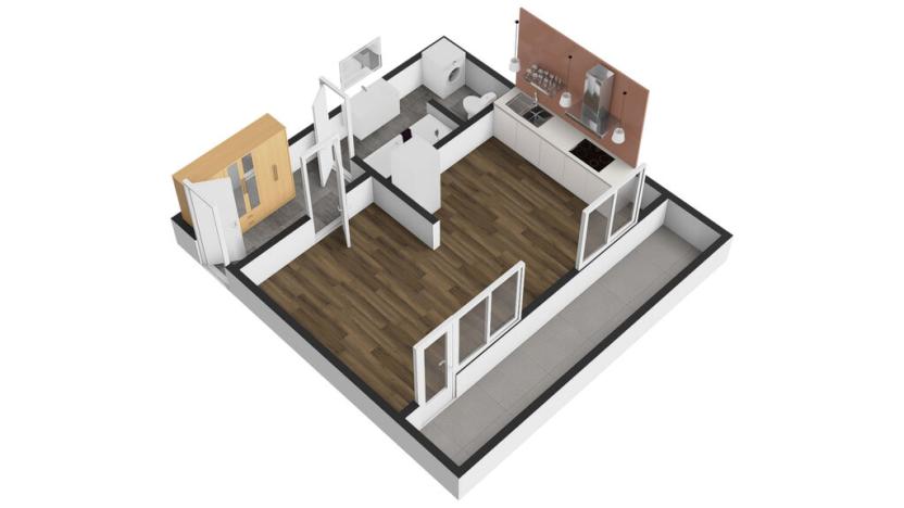 Pronájem bytu 1+kk, Praha - Střížkov, Teplická, 33 m2