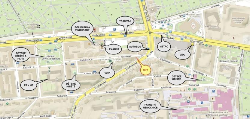 Pronájem bytu 3+1, Praha - Vinohrady, Soběslavská, 84 m2