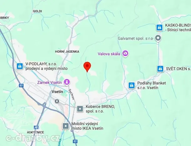 Dražba zahrady, Vsetín, 452 m2