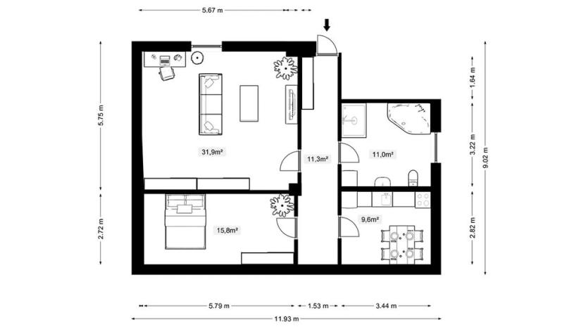 Pronájem bytu 2+1, Doksy, Dalibora z Myšlína, 79 m2