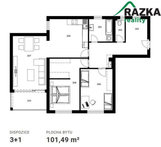 Prodej bytu 3+1, Klatovy, Plánická, 101 m2