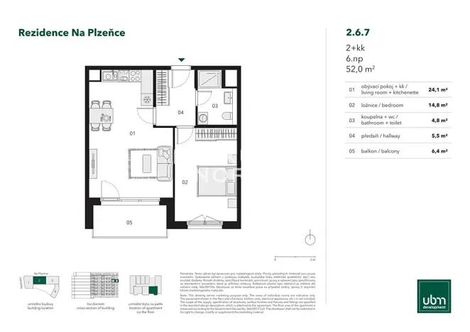 Prodej bytu 2+kk, Praha - Smíchov, Nádražní, 52 m2