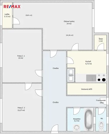 Pronájem bytu 3+1, Kladno, Kordačova, 80 m2