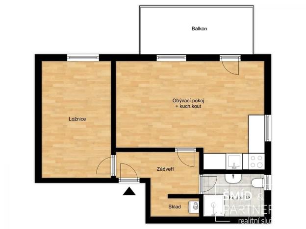 Prodej bytu 2+kk, Velim, Palackého, 47 m2