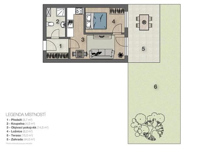 Prodej bytu 2+kk, Praha - Uhříněves, náměstí Bratří Jandusů, 33 m2