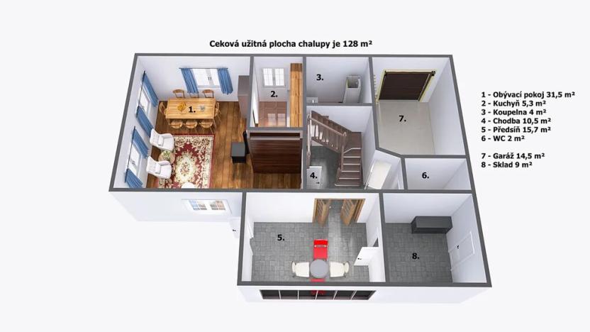 Prodej rodinného domu, Šárovcova Lhota, 128 m2