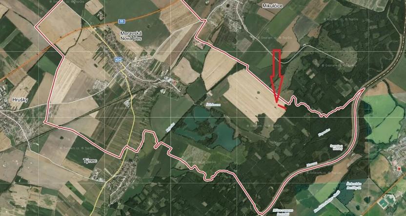 Prodej pole, Moravská Nová Ves, 1877 m2