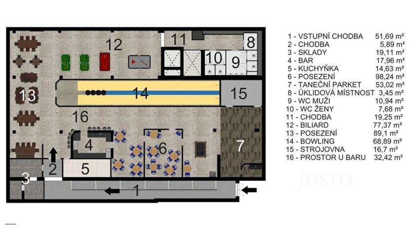 Prodej restaurace, Písek, Jablonského, 576 m2