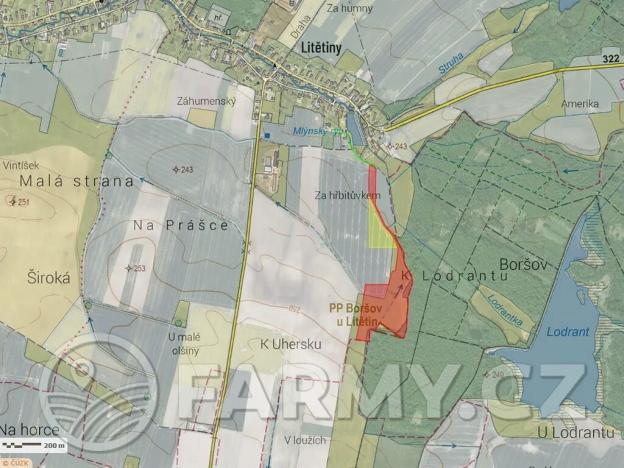 Prodej podílu pole, Dolní Roveň, 62359 m2