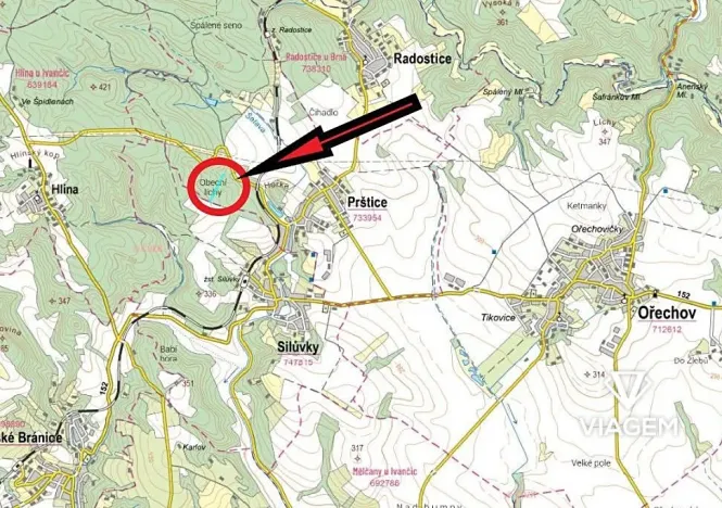 Prodej podílu lesa, Prštice, 1259 m2