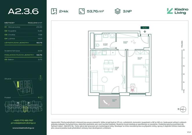 Prodej bytu 2+kk, Kladno, Pražská, 51 m2