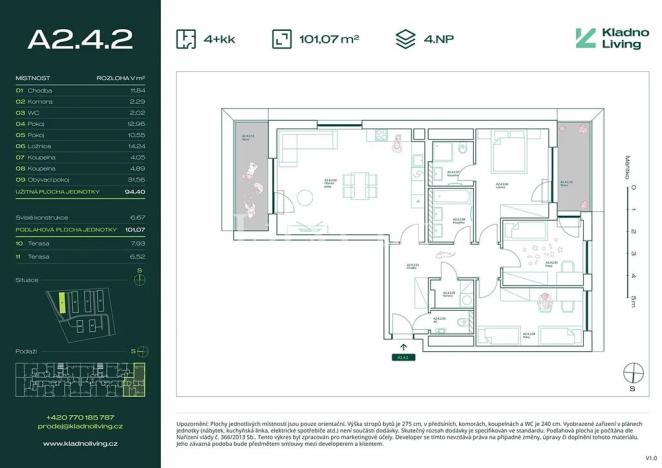 Prodej bytu 4+kk, Kladno, Pražská, 94 m2