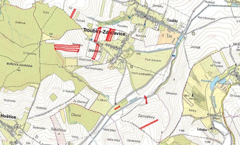 Prodej pole, Troubky-Zdislavice, 27682 m2