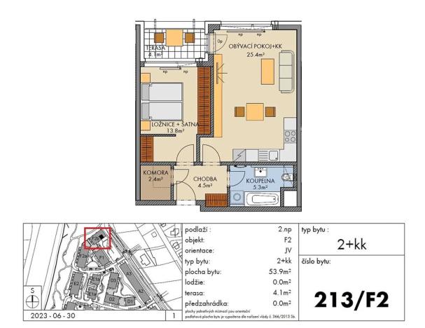 Prodej bytu 2+kk, Praha - Ruzyně, Stočesova, 54 m2